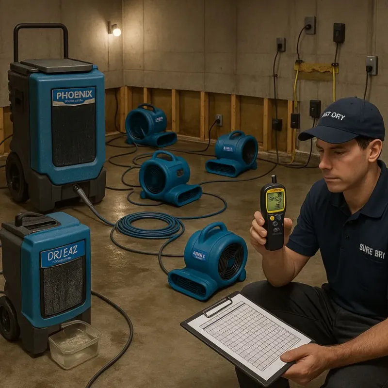 Structural Drying and Dehumidification process in Eufaula, OK
